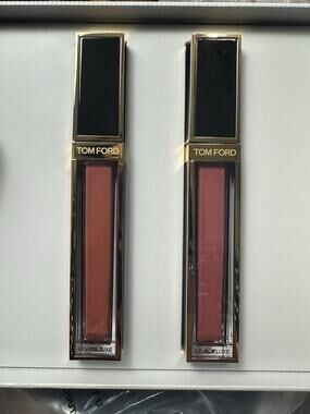 Tom Ford Lip Gloss Luxe Duo In Box ** 08 Inhibition, 22 Sunshine Pink MSRP $118